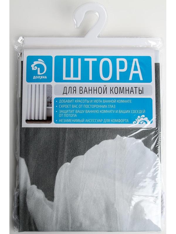 Штора для ванны Доляна «Белые цветы», 180×180 см, EVA