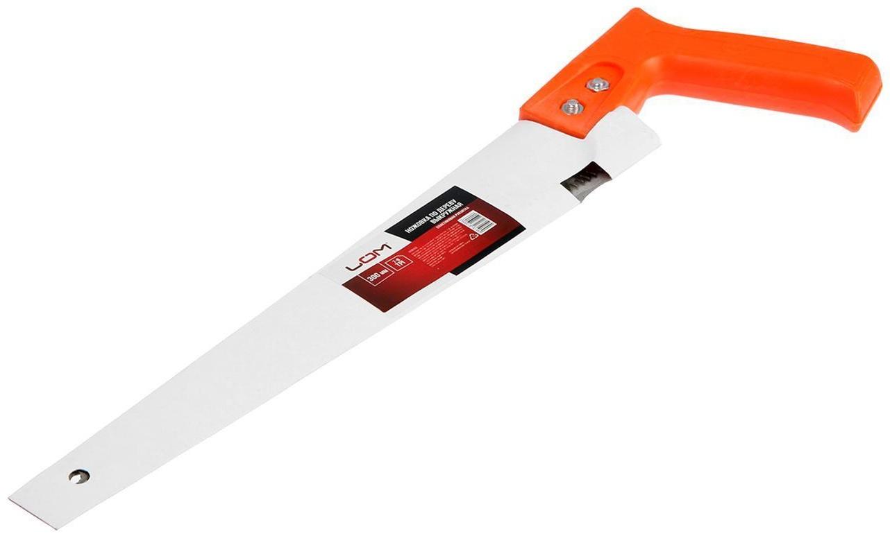 Ножовка по дереву ЛОМ, выкружная, пластиковая рукоятка, 7-8 TPI, 300 мм