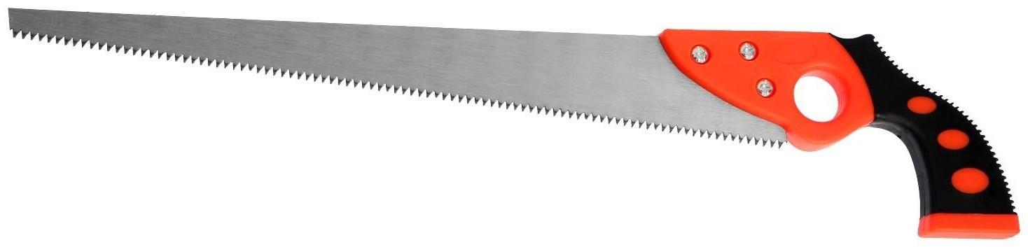 Ножовка по дереву ЛОМ, выкружная, обрезиненная рукоятка, каленый зуб, 7-8 TPI, 350 мм