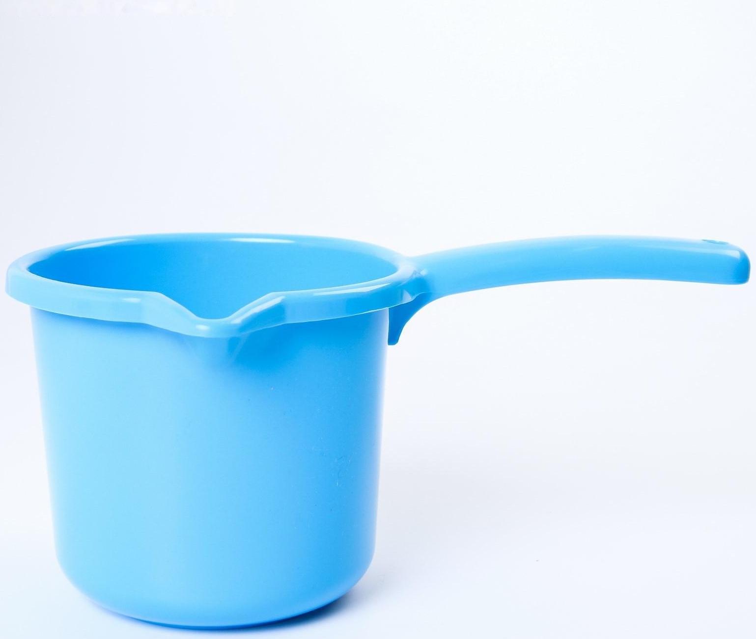 Ковш для купания и мытья головы, детский банный ковшик, хозяйственный 1,3 л, цвет МИКС