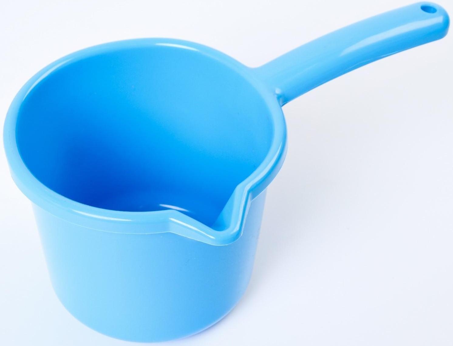 Ковш для купания и мытья головы, детский банный ковшик, хозяйственный 1,3 л, цвет МИКС