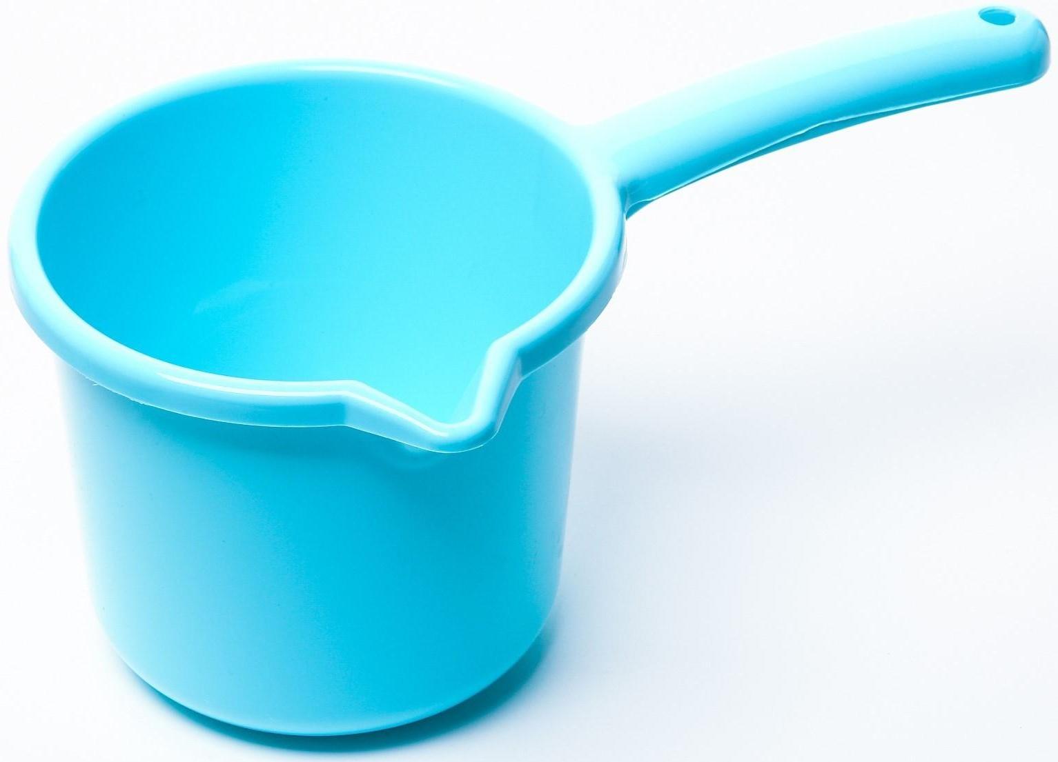 Ковш для купания и мытья головы, детский банный ковшик, хозяйственный 1,3 л, цвет МИКС