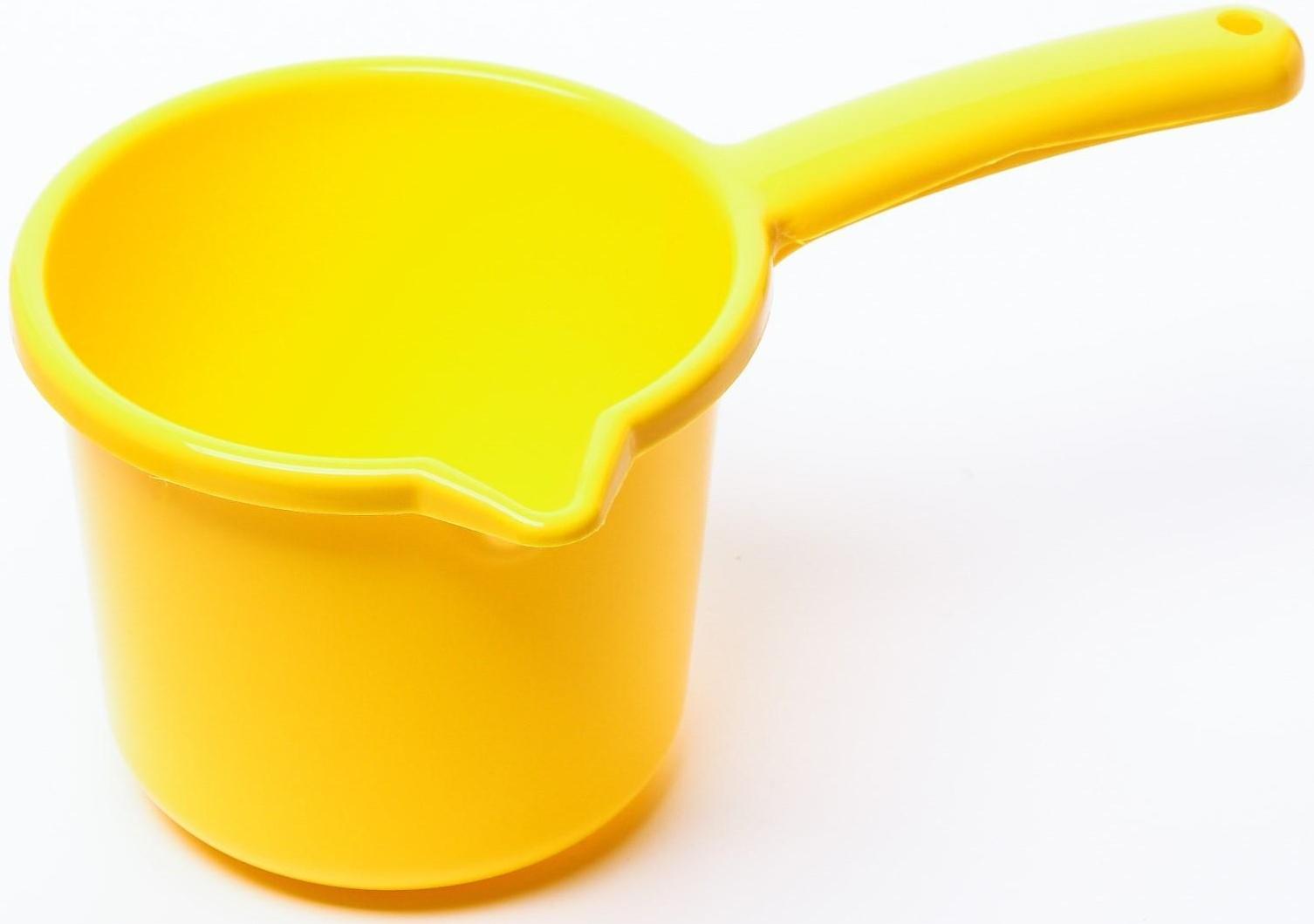 Ковш для купания и мытья головы, детский банный ковшик, хозяйственный 1,3 л, цвет МИКС