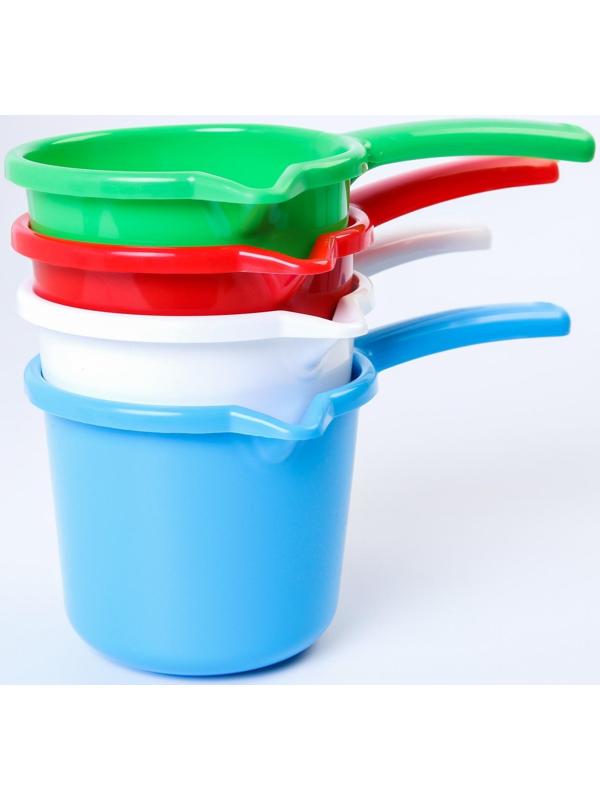 Ковш для купания и мытья головы, детский банный ковшик, хозяйственный 1,3 л, цвет МИКС
