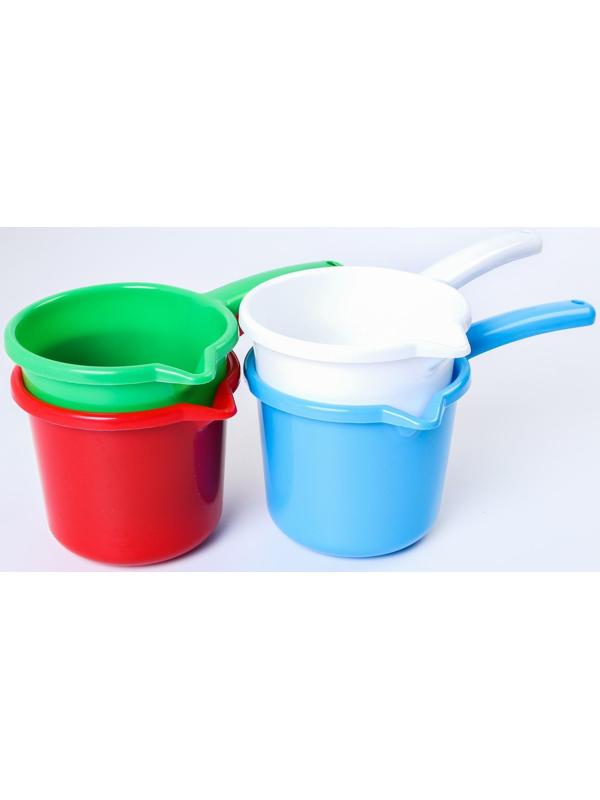 Ковш для купания и мытья головы, детский банный ковшик, хозяйственный 1,3 л, цвет МИКС
