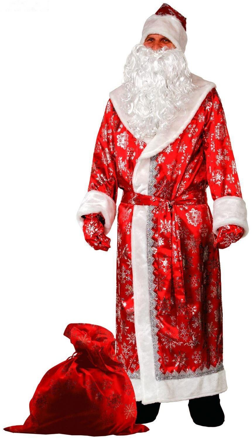Карнавальный костюм «Дед Мороз», сатин, р. 54-56, цвет красный
