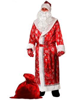 Карнавальный костюм «Дед Мороз», сатин, р. 54-56, цвет красный