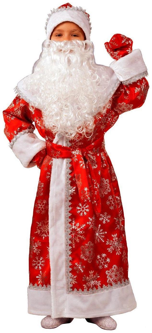 Детский карнавальный костюм «Дедушка Мороз», сатин, р. 34, рост 134 см