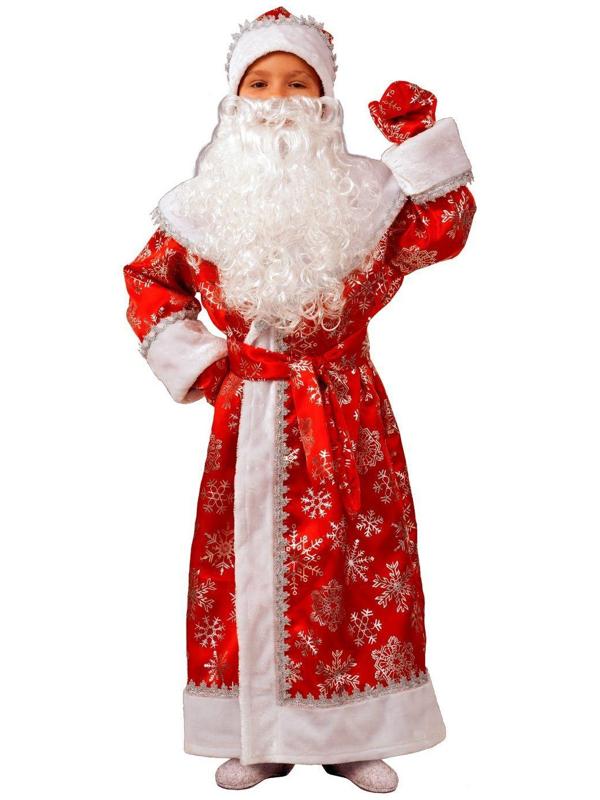 Детский карнавальный костюм «Дедушка Мороз», сатин, р. 34, рост 134 см
