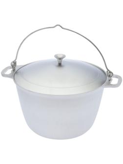 Котел походный, 8 л, алюминиевая крышка, цвет серебряный