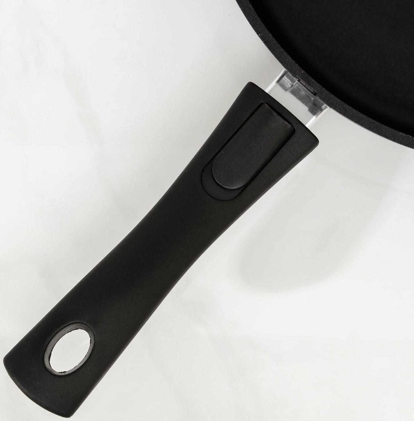 Сковорода «Традиция», d=28 см, съёмная ручка, антипригарное покрытие, цвет чёрный