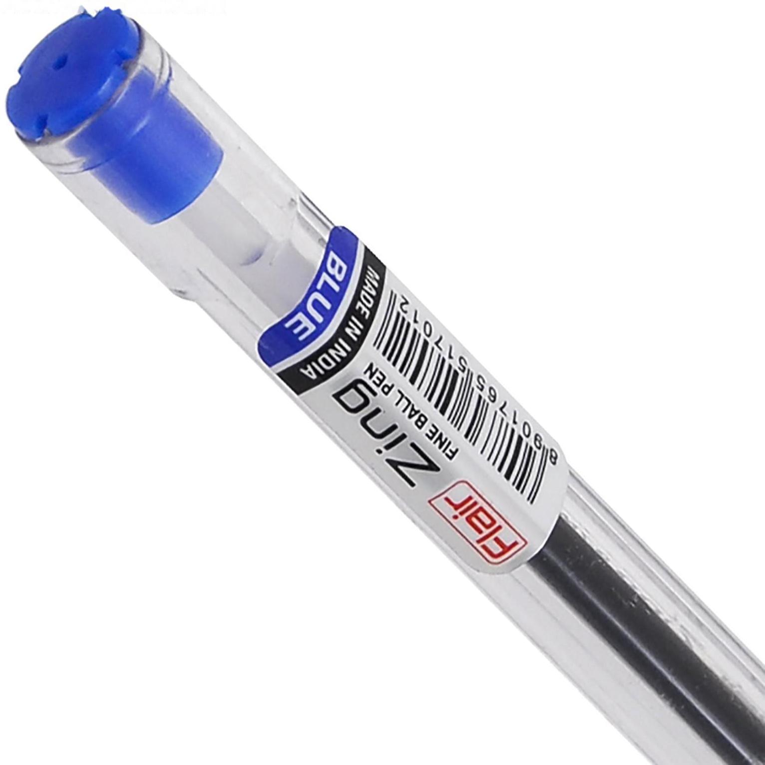 Ручка шариковая Flair Zing, узел-игла 0.7 мм, масляная основа, резиновый упор, треугольный корпус, синий