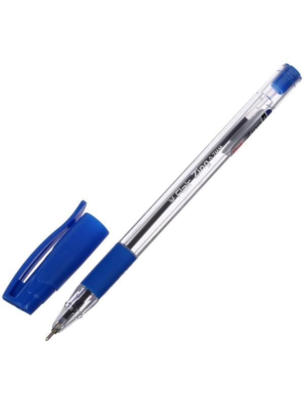 Ручка шариковая Flair Zing, узел-игла 0.7 мм, масляная основа, резиновый упор, треугольный корпус, синий