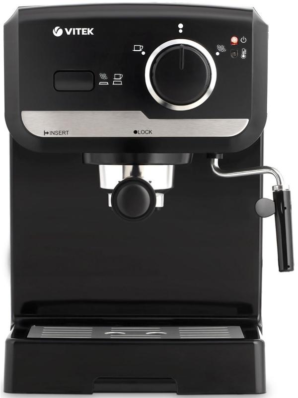 Кофеварка Vitek VT-1502 ВК, рожковая, 1140 Вт, 1.25 л, чёрная