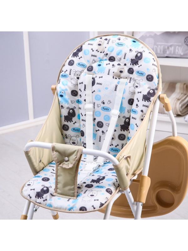 Стульчик для кормления, цвет шоколад, рисунок МИКС