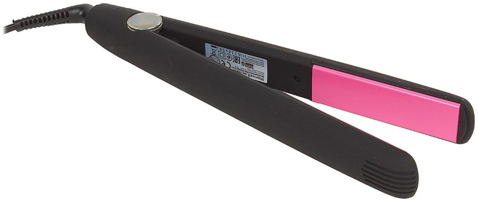 Выпрямитель Maxwell MW-2208 BK, 35 Вт, керамическое покрытие, черный/розовый