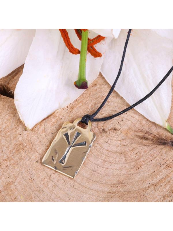 Руна из ювелирной бронзы Альгиз (защищает от порчи и злых духов)