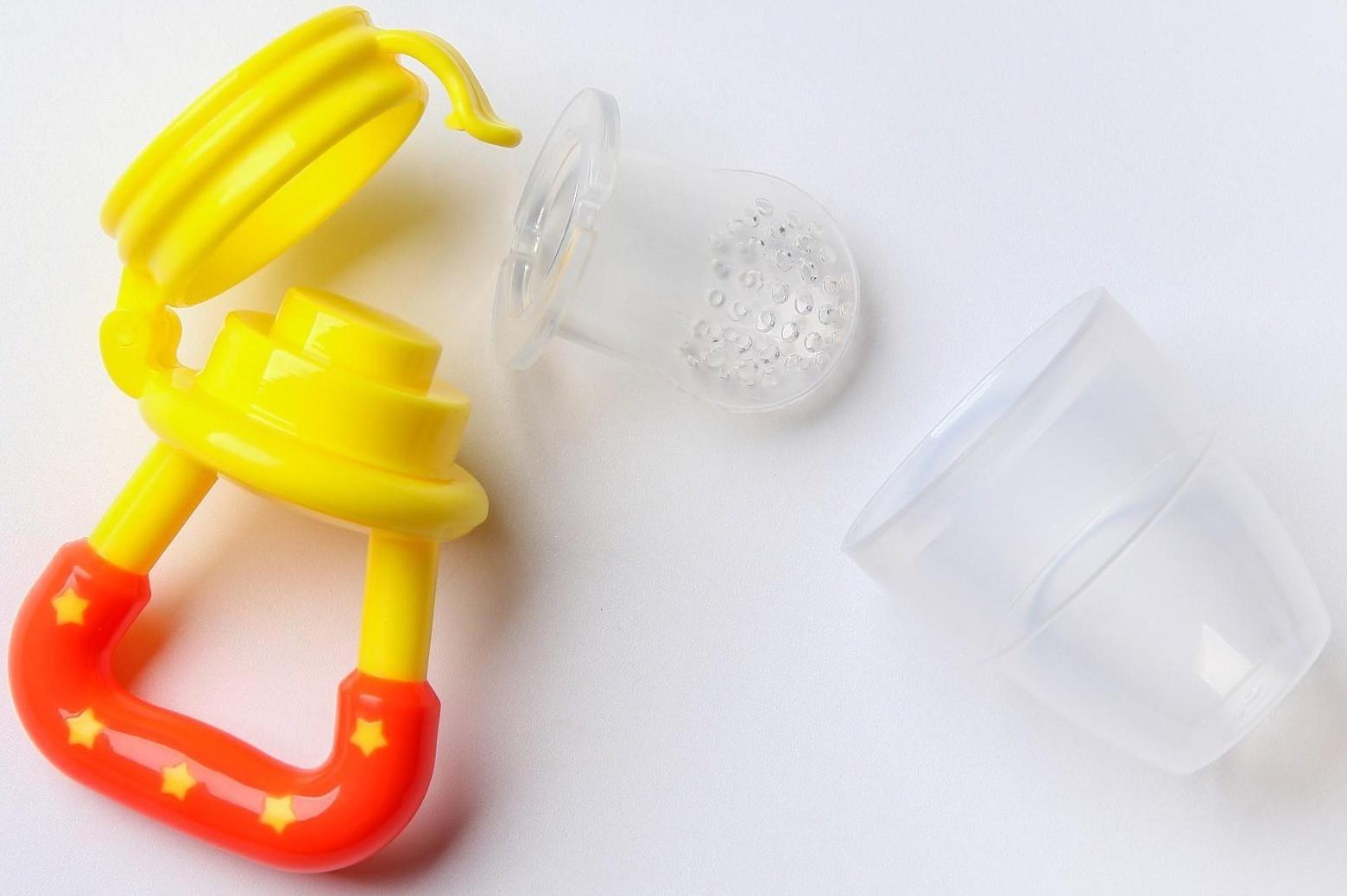 Ниблер для прикорма, с силиконовой сеточкой, цвет желтый