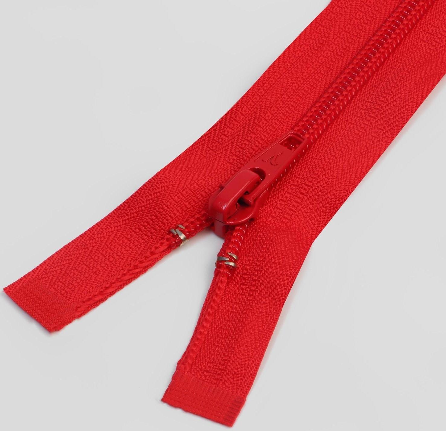 Молния разъёмная «Спираль», №5, замок автомат, 80 см, цвет красный