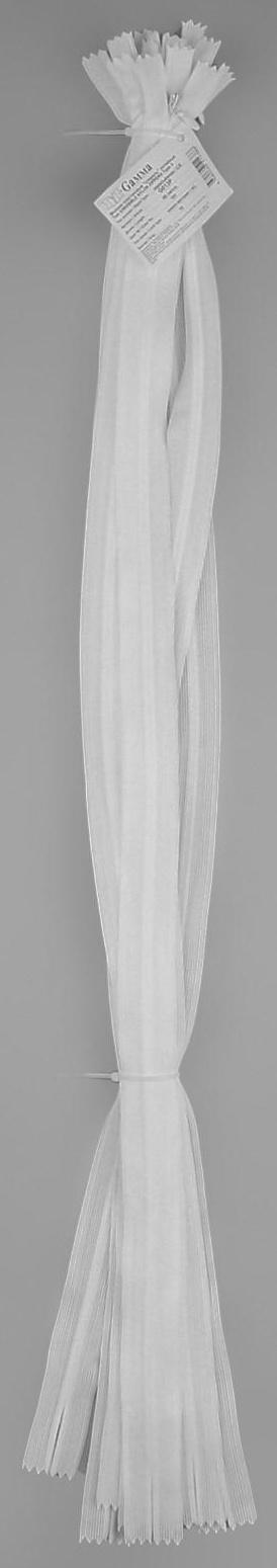 Молния потайная, №3, неразъёмная, замок автомат, 60 см, цвет белый