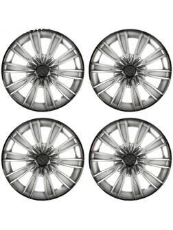 Колпаки колесные R14 Tornado, серебристо-черный карбон, набор 4 шт.