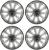 Колпаки колесные R14 Tornado, серебристо-черный карбон, набор 4 шт.