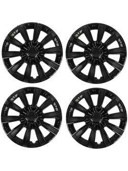 Колпаки колесные R16 Tornado, черный глянец карбон, набор 4 шт