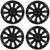 Колпаки колесные R16 Tornado, черный глянец карбон, набор 4 шт
