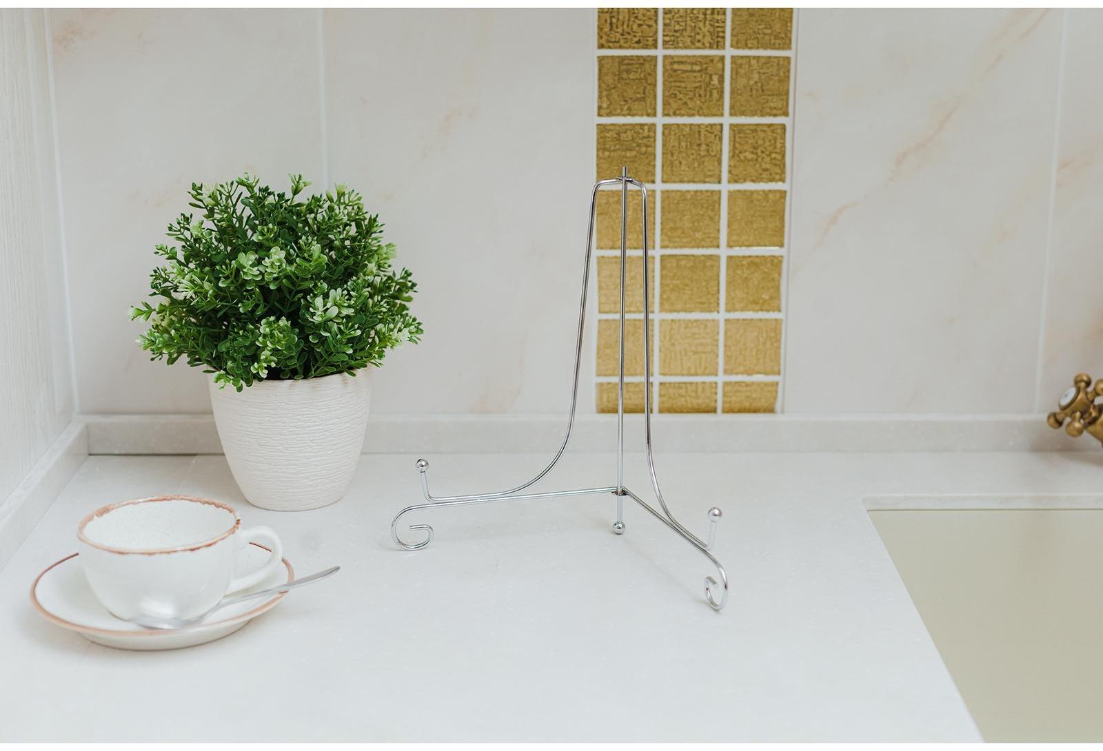 Подставка под тарелки Доляна, 15,5×25,5 см, цвет хром