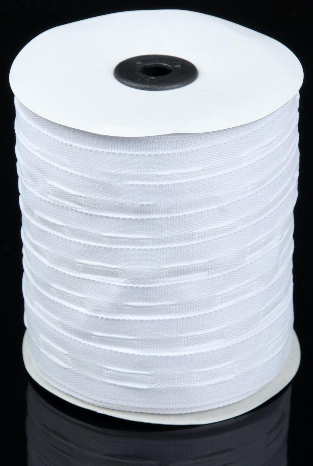 Шторная лента классическая, матовая, 2,5 см, 100 ± 1 м, цвет белый