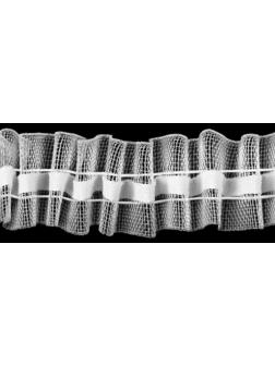 Шторная лента классическая, органза, 2,5 см, 100 ± 1 м, цвет белый