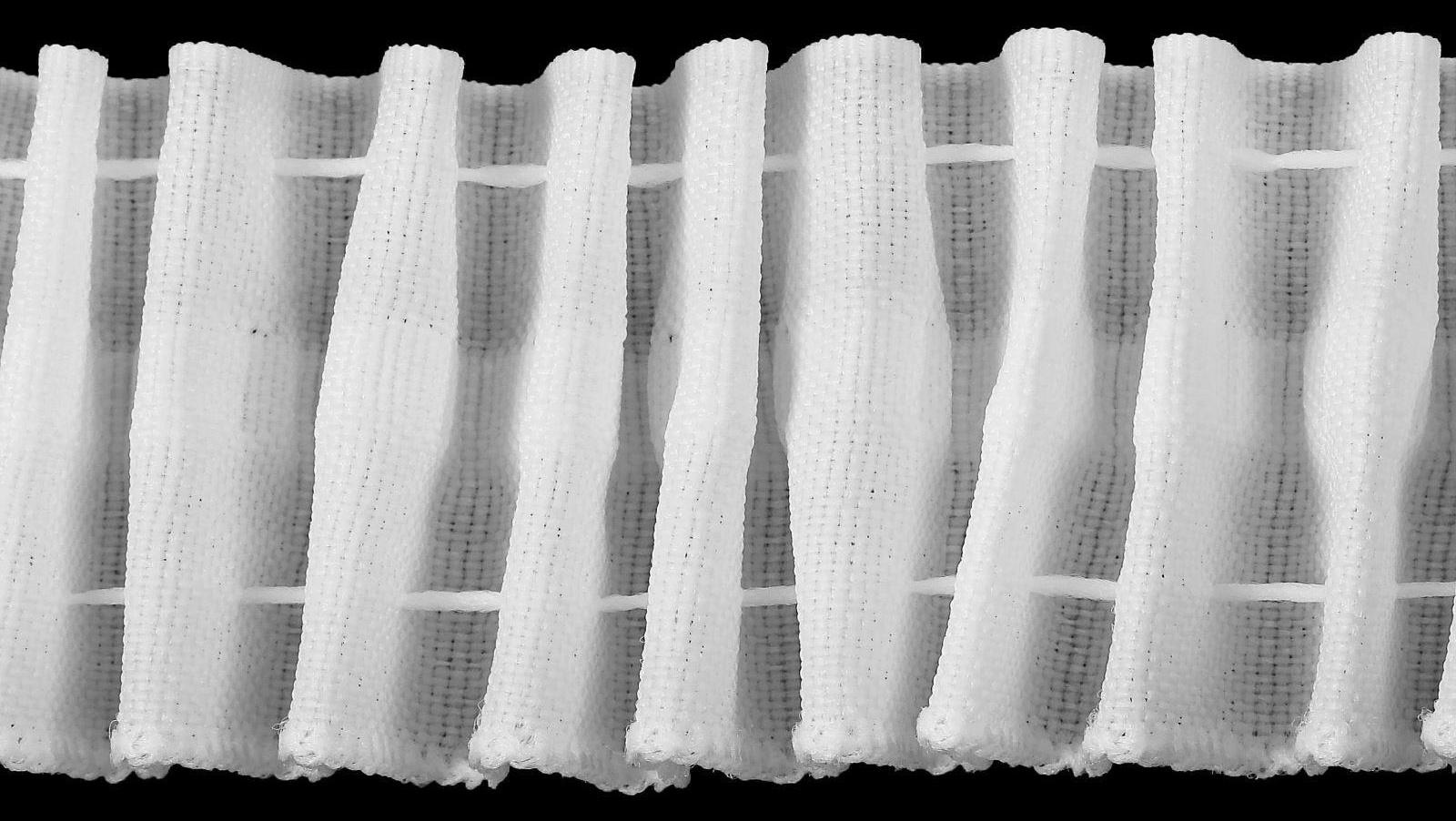 Шторная лента классическая, матовая, 4 см, 100 ± 1 м, цвет белый