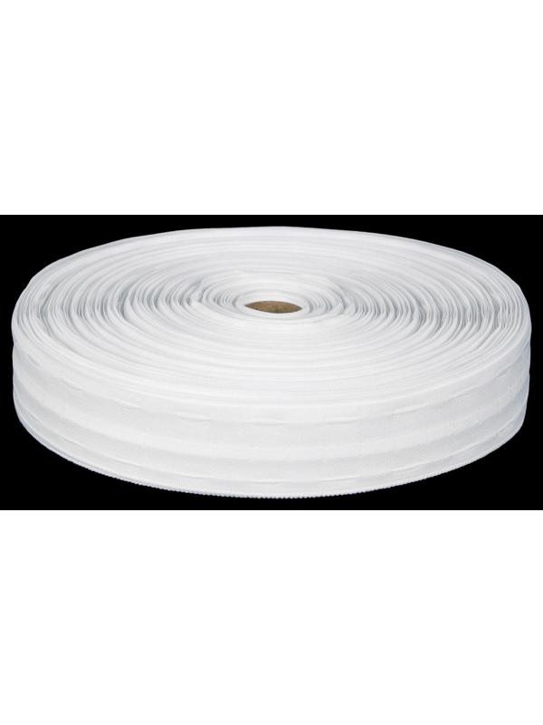 Шторная лента классическая, матовая, 4 см, 100 ± 1 м, цвет белый
