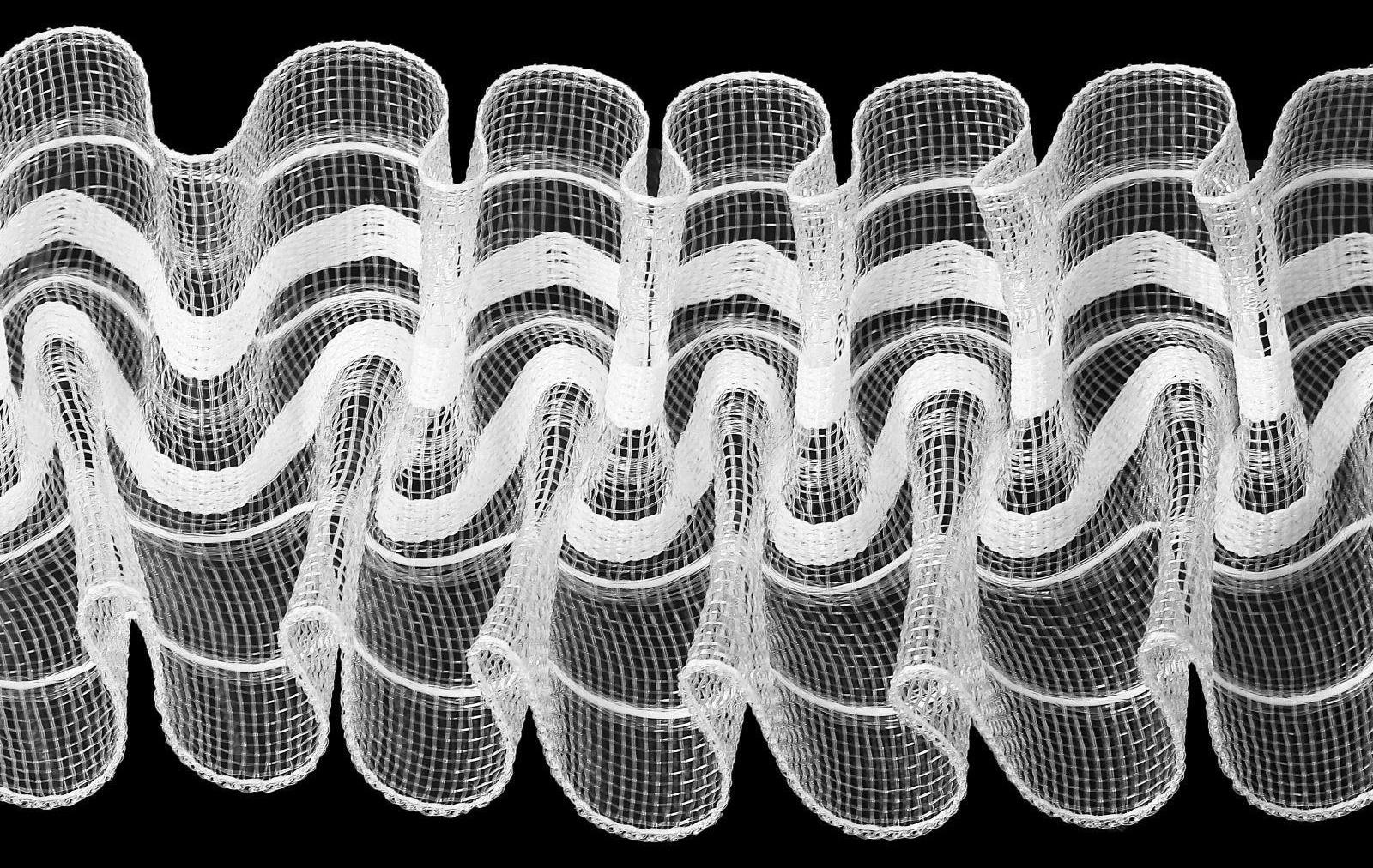 Шторная лента классическая, органза, 6 см, 50 ± 1 м, цвет белый