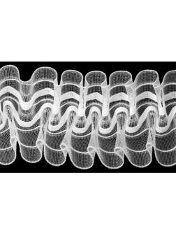 Шторная лента классическая, органза, 6 см, 50 ± 1 м, цвет белый