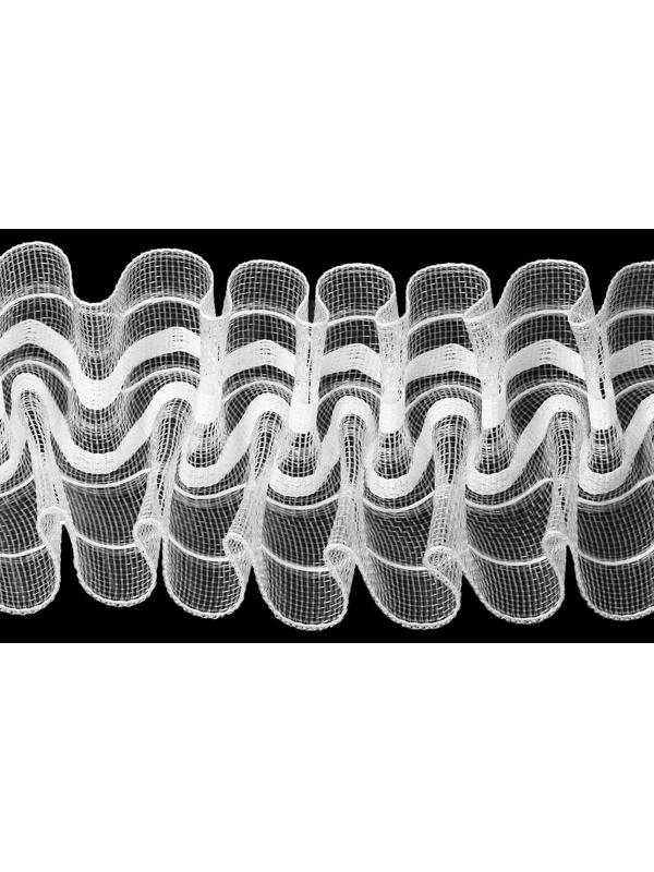 Шторная лента классическая, органза, 6 см, 50 ± 1 м, цвет белый