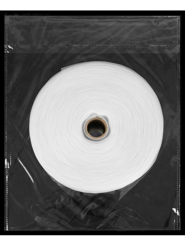 Шторная лента классическая, органза, 6 см, 50 ± 1 м, цвет белый