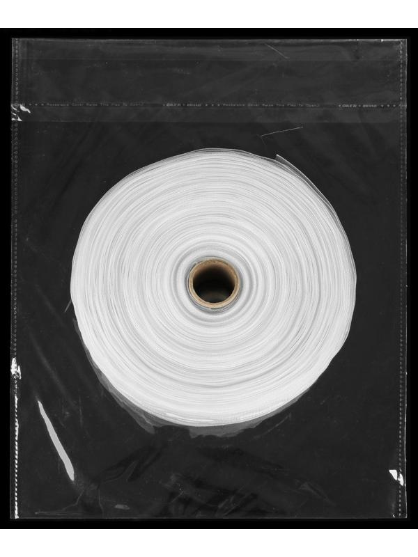 Шторная лента классическая, органза, 6 см, 50 ± 1 м, цвет белый