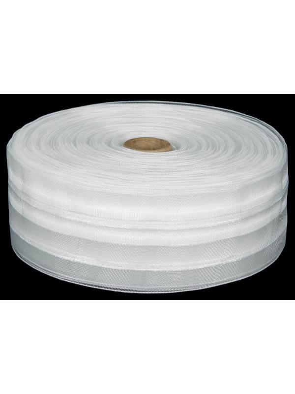 Шторная лента классическая, органза, 6 см, 50 ± 1 м, цвет белый