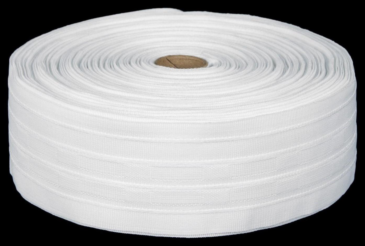 Шторная лента фиксированная сборка, матовая, 6 см, 50 ± 1 м, цвет белый