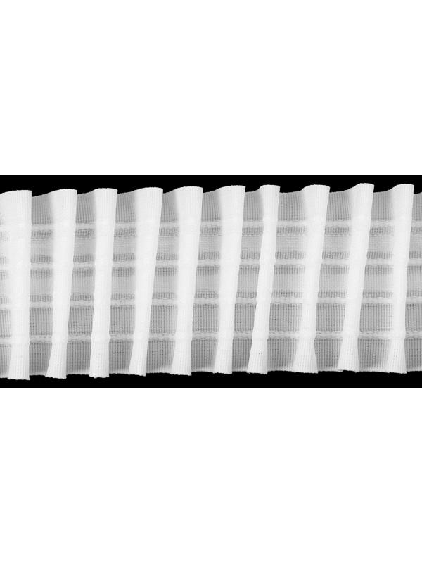 Шторная лента фиксированная сборка, матовая, 6 см, 50 ± 1 м, цвет белый