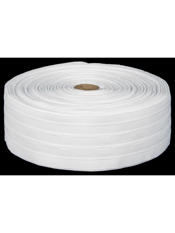 Шторная лента фиксированная сборка, матовая, 6 см, 50 ± 1 м, цвет белый