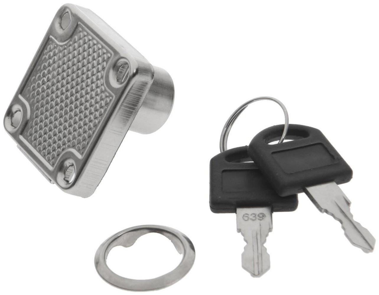 Замок мебельный ТУНДРА (мод. 138-22), прямой ригель, корпус металлический, 2 ключа