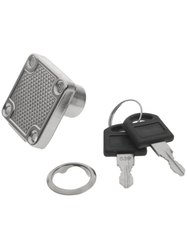 Замок мебельный ТУНДРА (мод. 138-22), прямой ригель, корпус металлический, 2 ключа