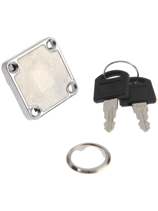 Замок мебельный (мод. 138-22), прямой ригель, корпус ЦАМ, 2 ключа