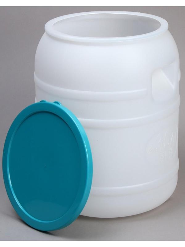 Бочка пищевая, 35 л, горловина 25 см, с крышкой, цвет МИКС