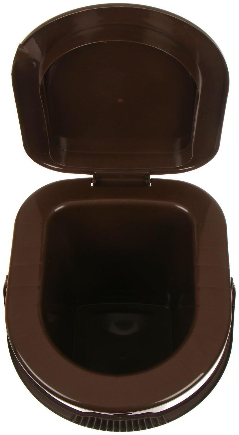 Ведро-туалет, h = 40 см, 13 л, со съёмной ручкой, коричневое