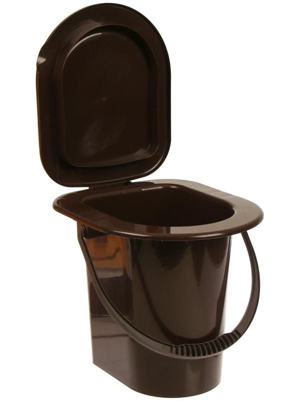 Ведро-туалет, h = 40 см, 13 л, со съёмной ручкой, коричневое