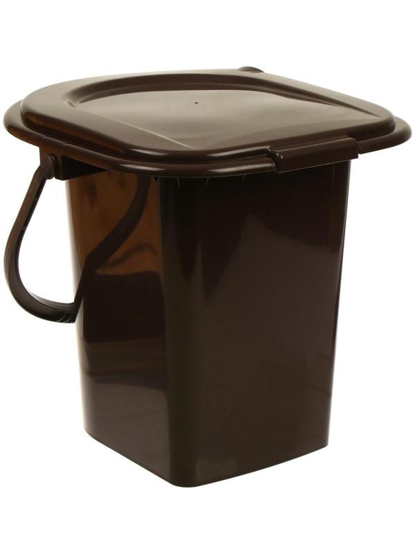 Ведро-туалет, h = 40 см, 13 л, со съёмной ручкой, коричневое