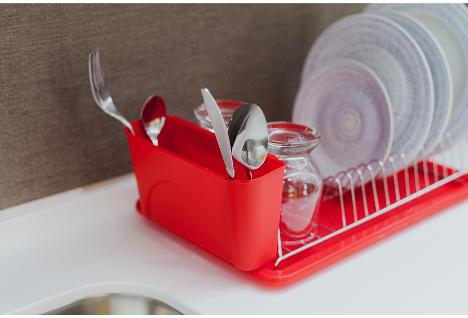 Сушилка для посуды с поддоном Доляна, 42×23×12 см, цвет МИКС